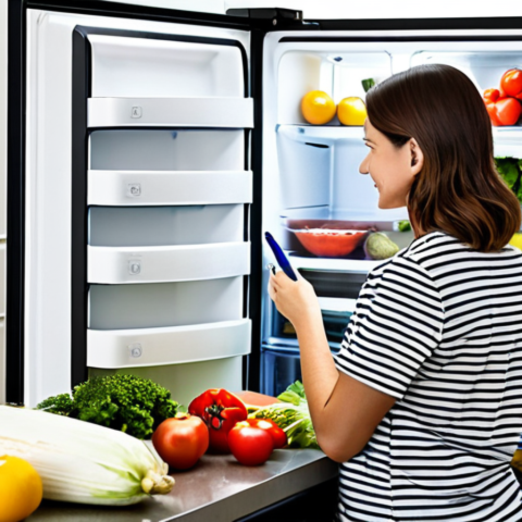 음식물 쓰레기 처리 가이드와 해결 방안 - Smart Meal Planning**
A person in a bright, modern kitchen, writing a shopping list next to a well-...
